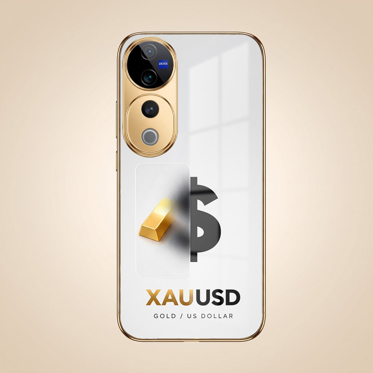 Vivo V40 Pro 5G Luxury XAU/USD Gold Electroplated Glass Phone Back Case
