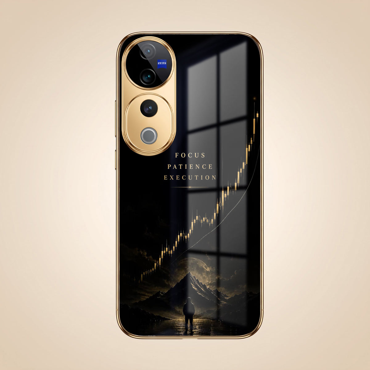 Vivo V40 Pro 5G Focus Electroplated Gold Electroplated Glass Phone Back Case