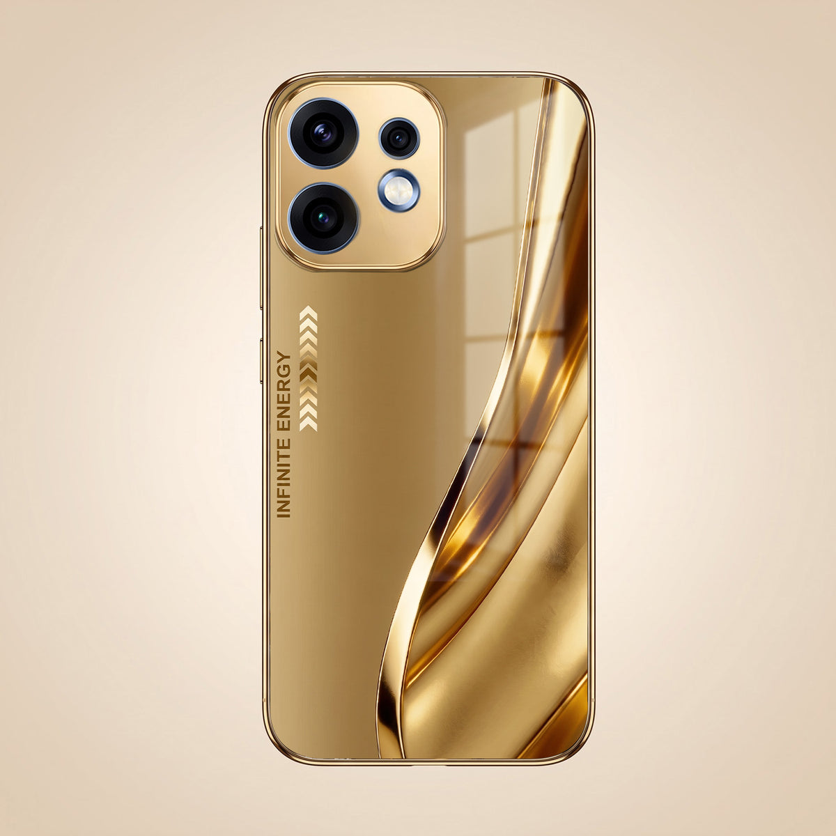 Oppo Reno 16 5G Luxury Infinity Energy Gold Electroplated Glass Phone Case