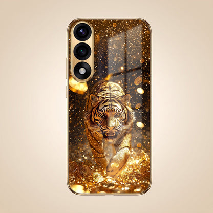 Oneplus Nord 5 5G Luxury Tiger Gold Electroplated Glass Phone Back Case