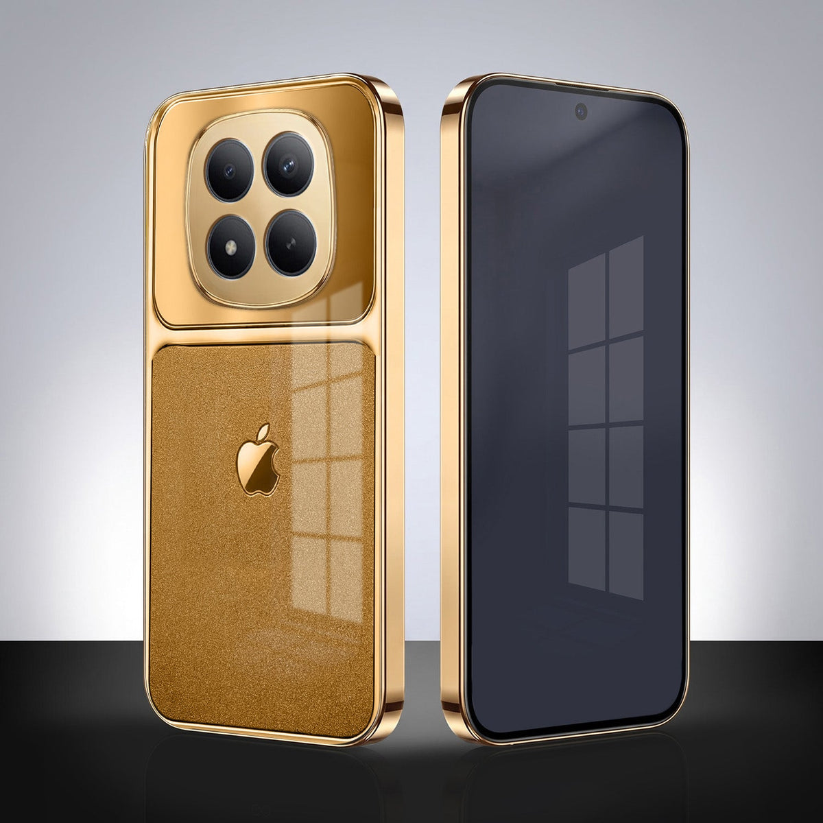 Redmi Note 15 Pro+ 5G Royal Touch Apple Gold Electroplated Glass Phone Back Case