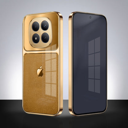 Redmi Note 15 Pro+ 5G Royal Touch Apple Gold Electroplated Glass Phone Back Case