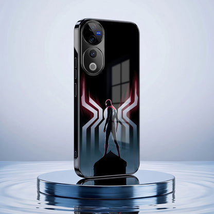 Vivo V40 Pro 5G Spiderman Black Electroplated Glass Phone Back Case