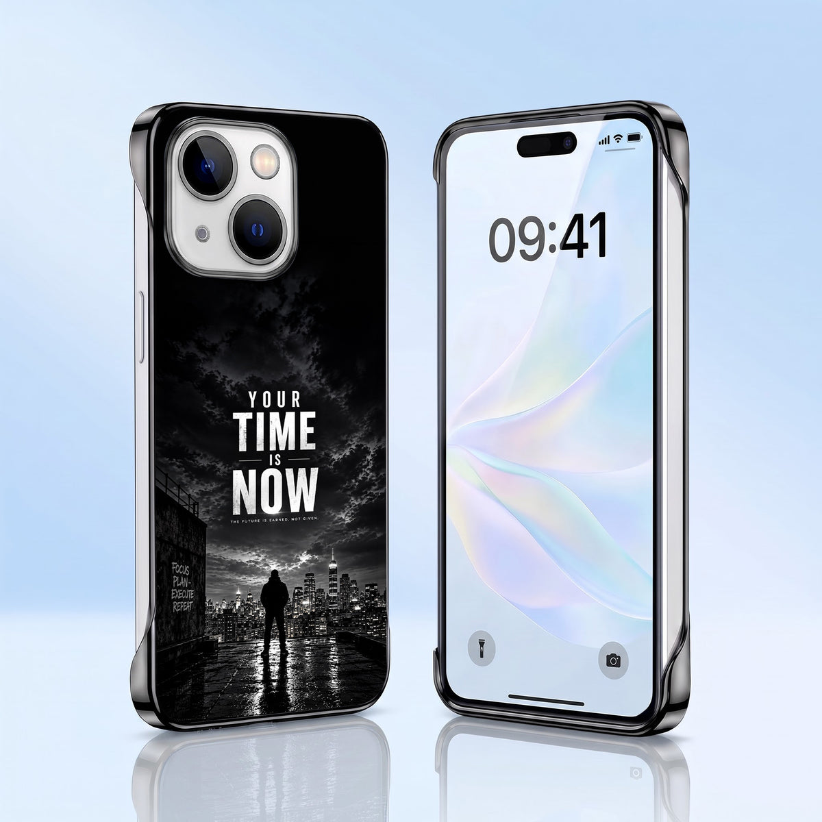 iPhone 15 5G Your Time Is Now Black Airbags Printed Back Case