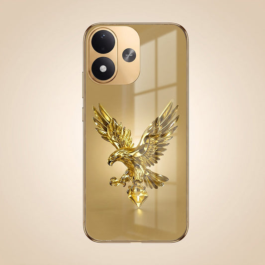 Redmi Note 17 5G Golden Eagle Gold Electroplated Glass Phone Back Case