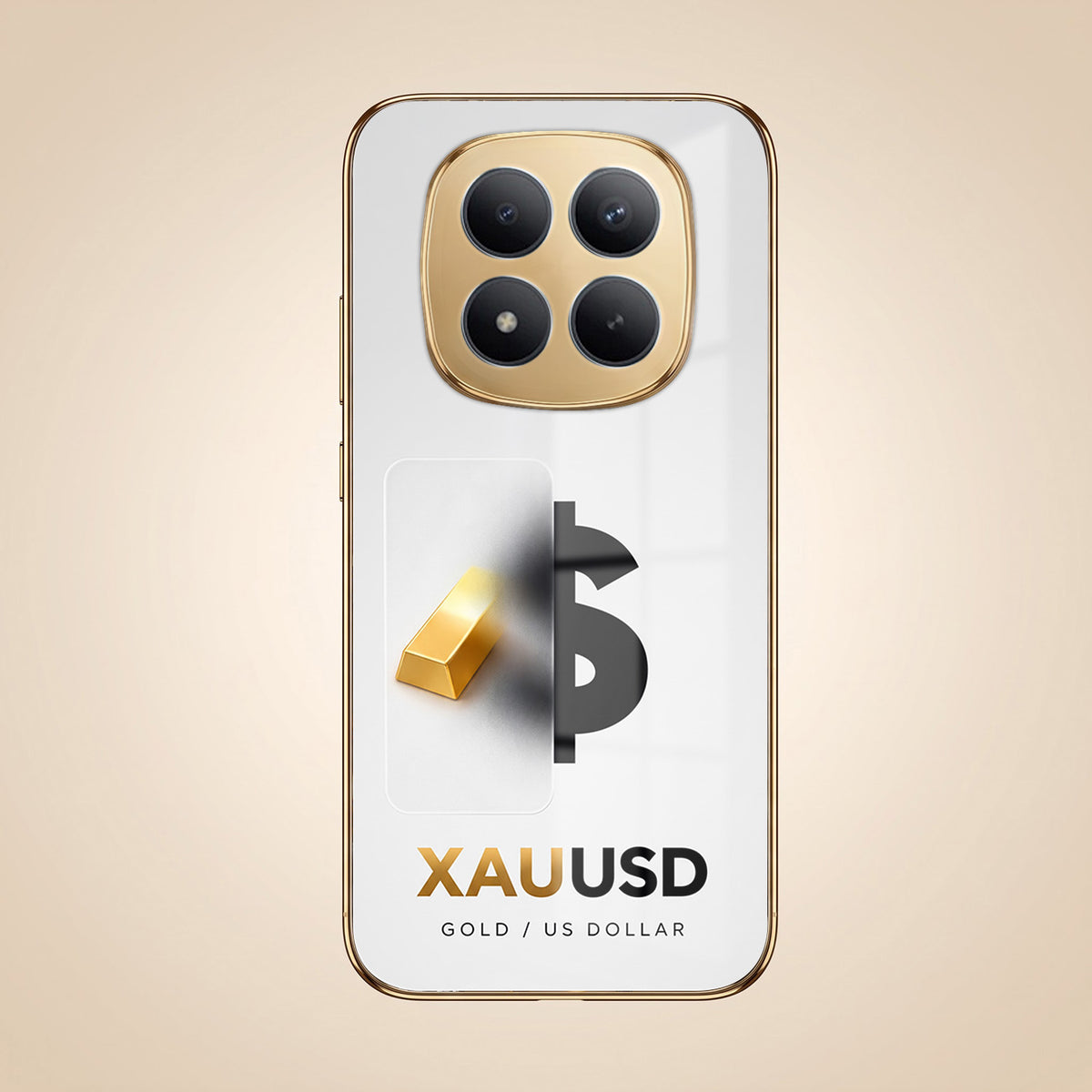Redmi Note 15 Pro Plus 5G Luxury XAU/USD Gold Electroplated Glass Phone Back Case