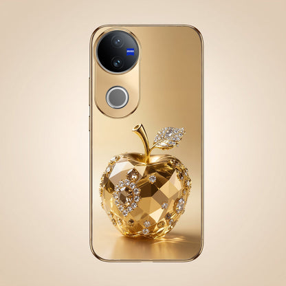 Vivo V50 5G Golden Apple Gold Electroplated Glass Phone Back Case