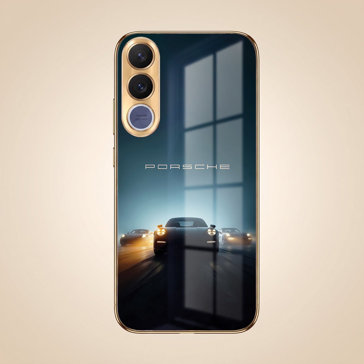Vivo V70 Fe Porsche Luxury Gold Electroplated Glass Phone Back Case