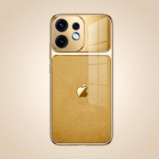 Oppo Reno 16 5G Royal Touch Apple Gold Electroplated Glass Phone Back Case