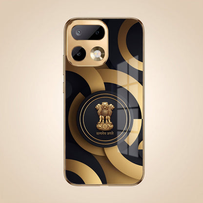 Realme 16 Pro+ 5G Royal Emblem Gold Electroplated Glass Phone Back Case