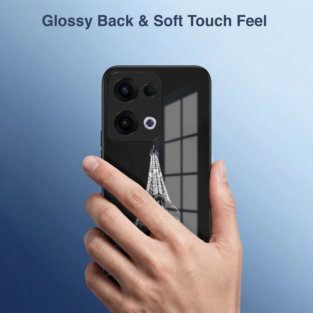 Oppo Reno 13 5G Premium Acrylic Shockproof Glass Back Case (Eiffel Tower)