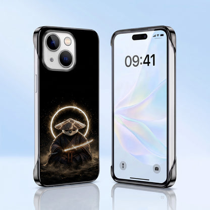 iPhone 15 5G Warrior Panda Black Printed  Frameless Back Case