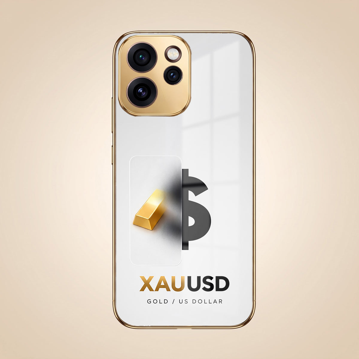 Oppo Reno 15 Pro Mini 5G Luxury XAU/USD Gold Electroplated Glass Phone Back Case