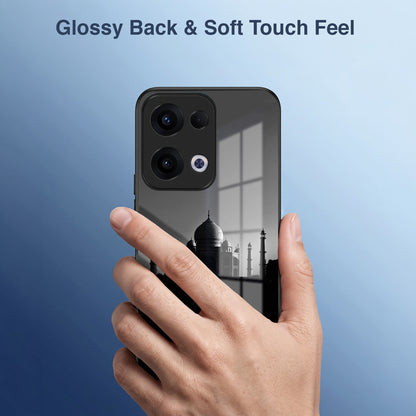Oppo Reno 13 5G Premium Acrylic Shockproof Glass Back Case (Taj Mahal)