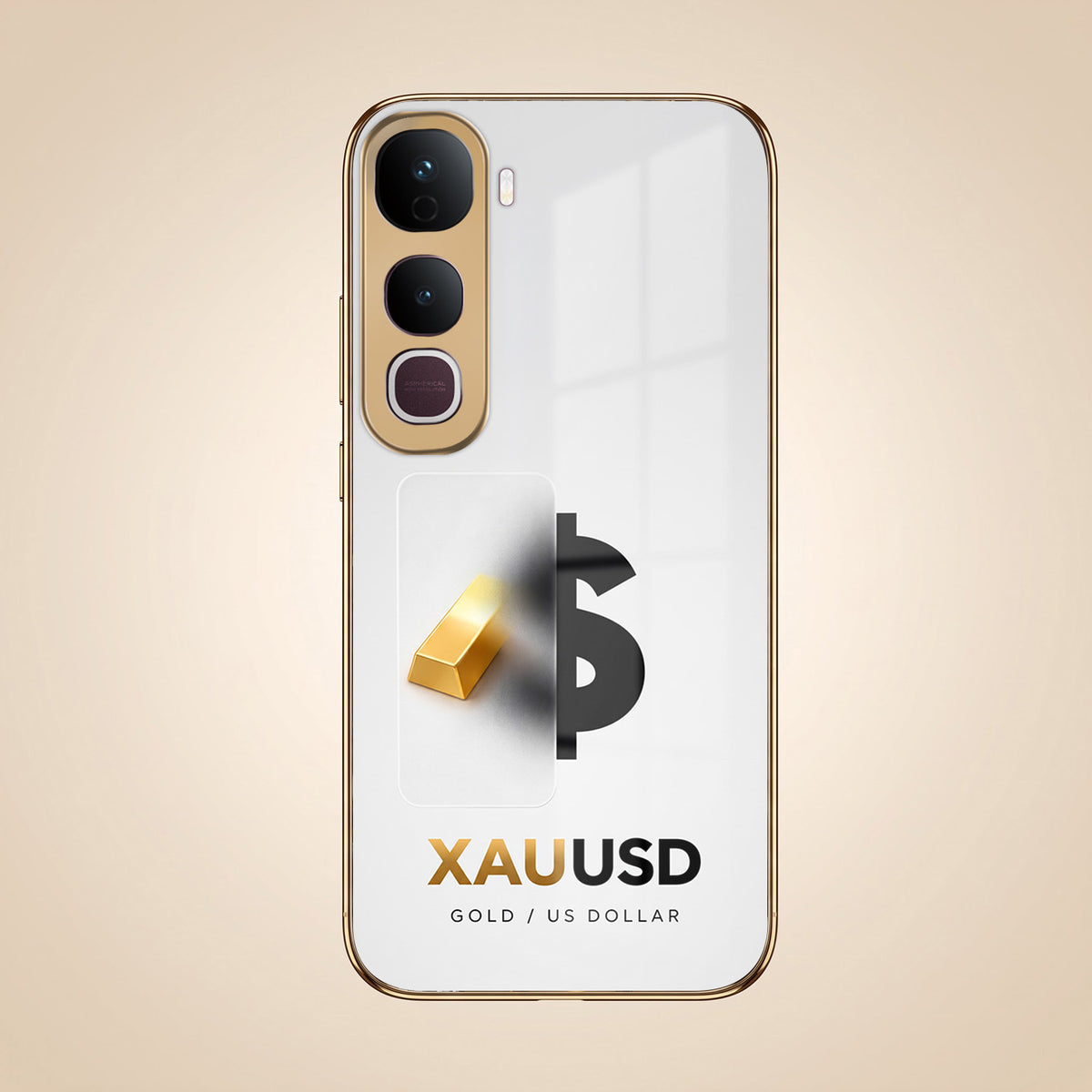 Vivo Y400 Pro 5G Luxury XAU/USD Gold Electroplated Glass Phone Back Case