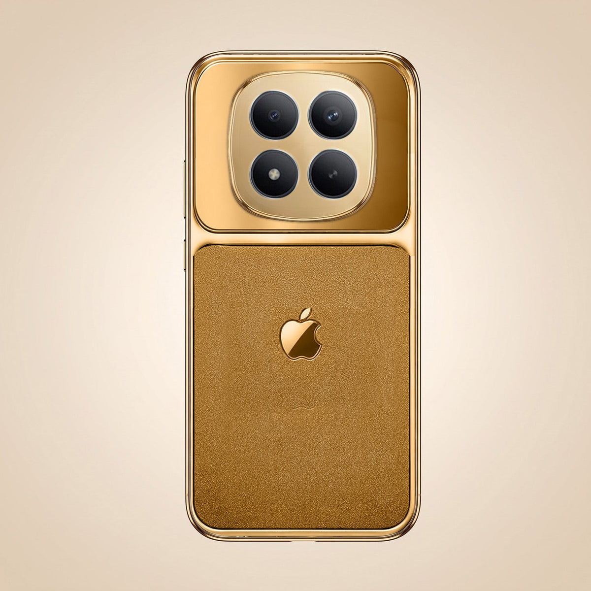 Redmi Note 15 Pro+ 5G Royal Touch Apple Gold Electroplated Glass Phone Back Case