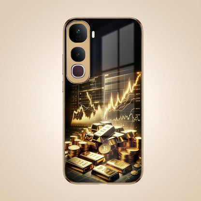 Vivo Y400 Pro 5G Luxury Wealth Trader Gold Electroplated Glass Phone Back Case