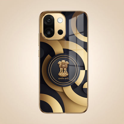 OnePlus 13s 5G Royal Emblem Gold Electroplated Glass Phone Back Case