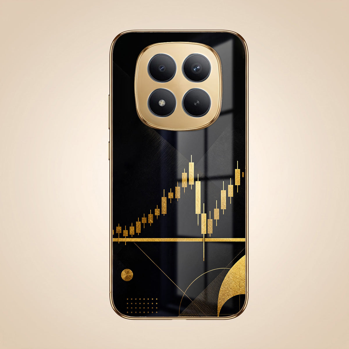 Redmi Note 15 Pro Plus 5G Trading Candles Gold Electroplated Glass Phone Back Case