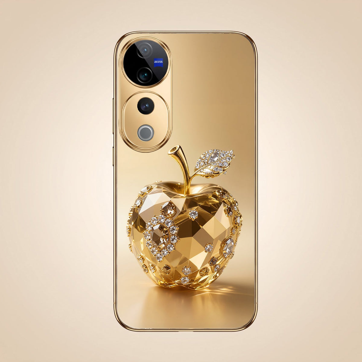 Vivo V40 Pro 5G Golden Apple Gold Electroplated Glass Phone Back Case