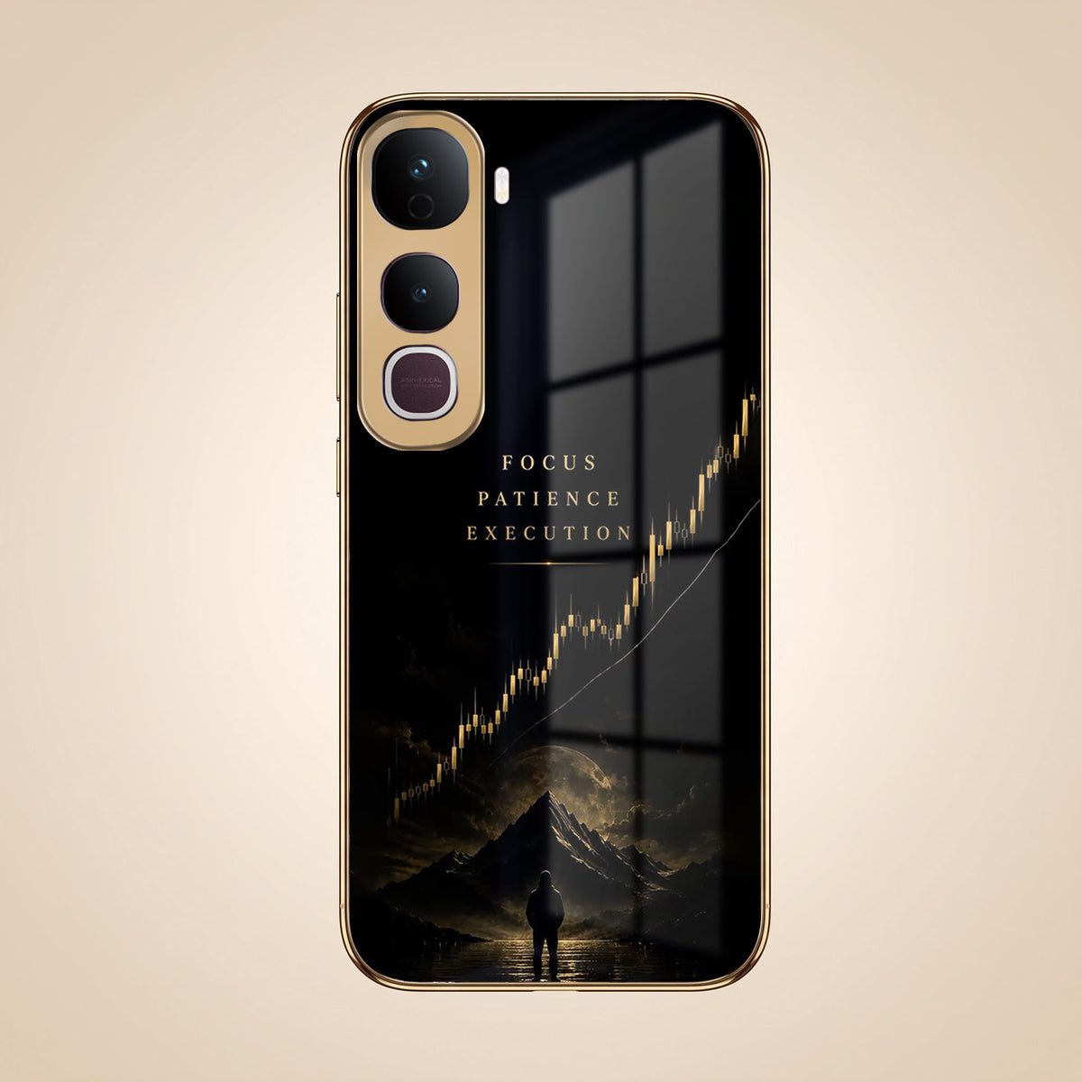 Vivo Y400 Pro 5G Focus Gold Electroplated Glass Phone Back Case