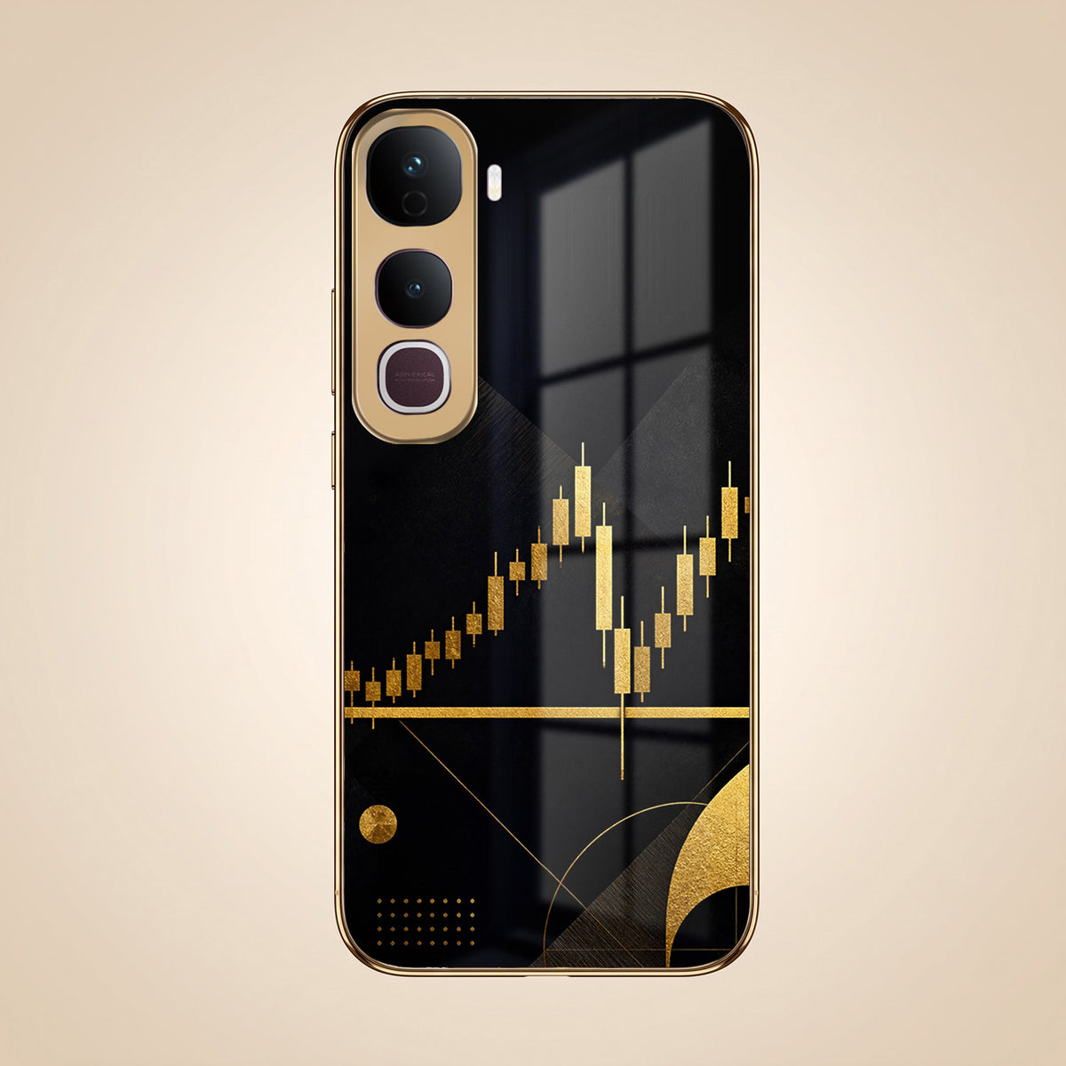 Vivo Y400 Pro 5G Trading Candles Gold Electroplated Glass Phone Back Case