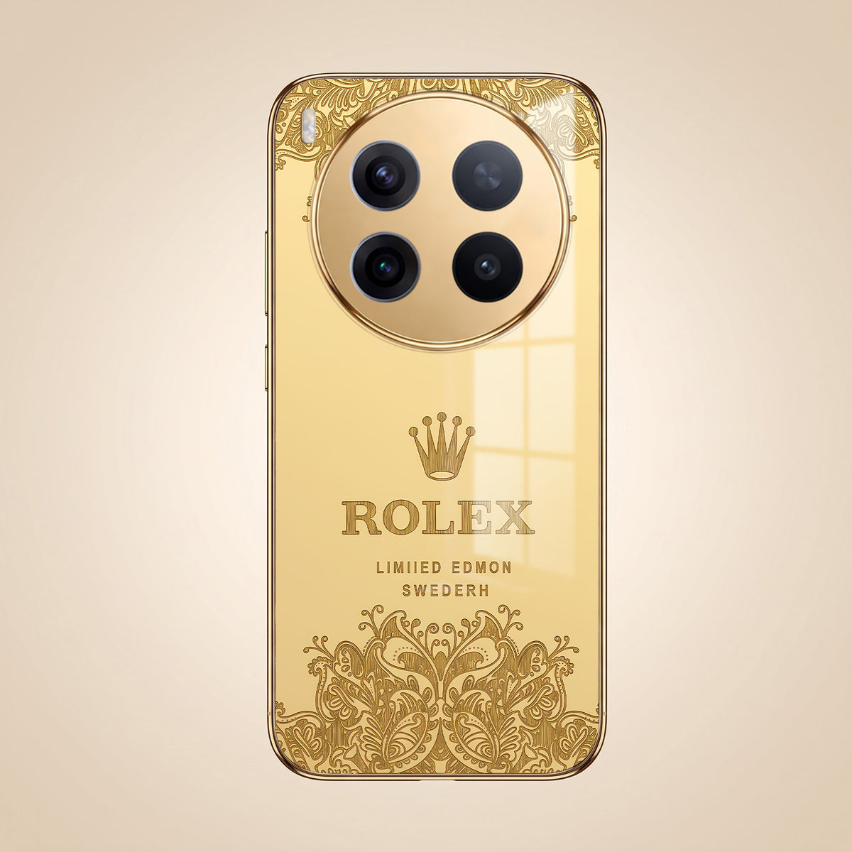 Vivo X300 Pro 5G Rolex Crown Gold Electroplated Glass Phone Back Case