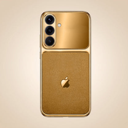 Samsung Galaxy A56 5G Royal Touch Apple Gold Electroplated Glass Phone Back Case