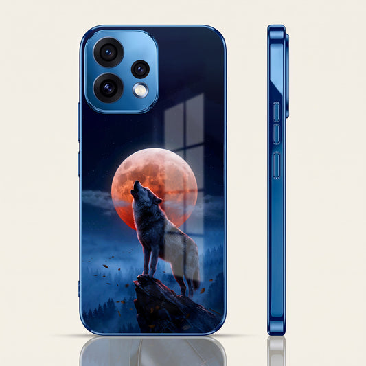 Oppo Reno 15 5G Lunar Wolf Blue Electroplated Glass Phone Back Case