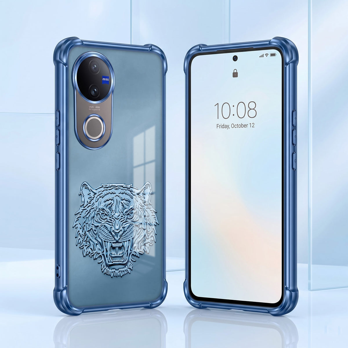 Vivo V50 5G Tiger Face Blue Airbags Printed Back Case
