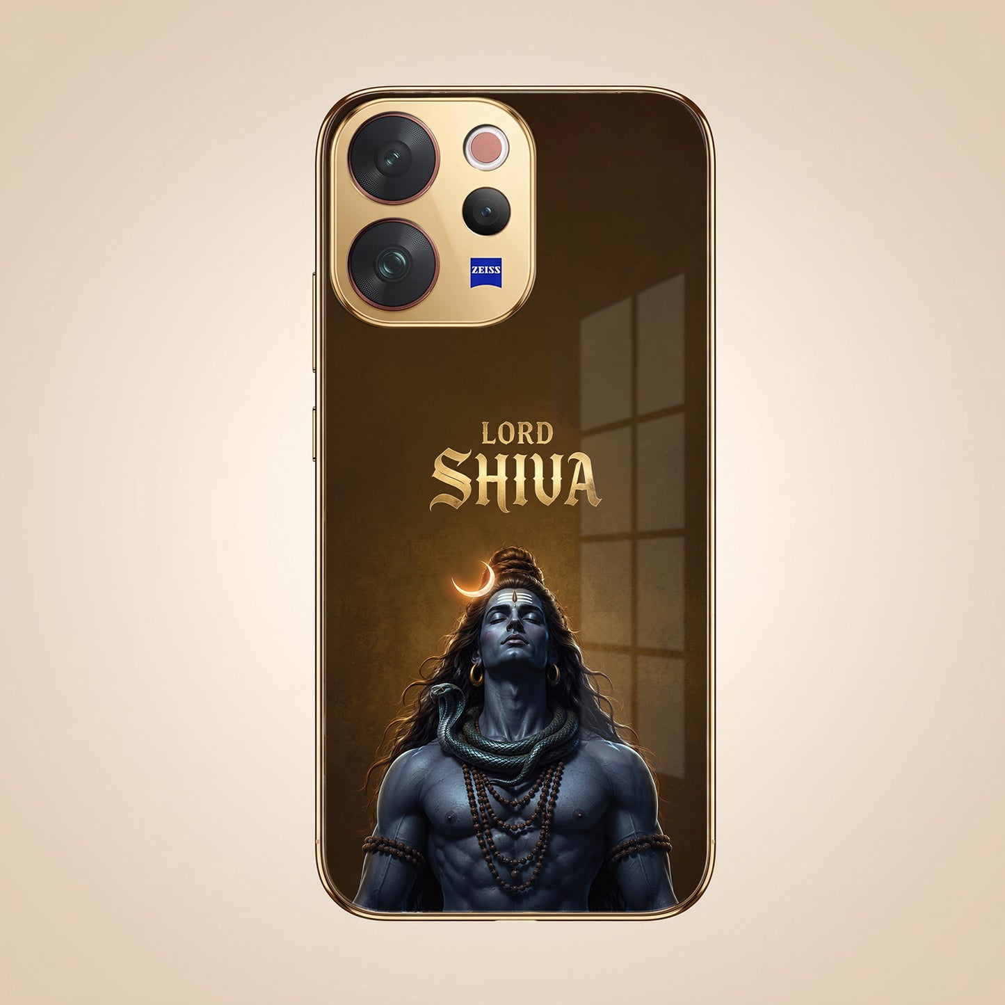 Vivo V70 5G Lord Shiva Gold Electroplated Glass Phone Back Case
