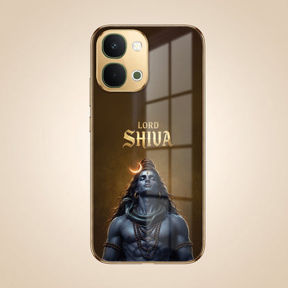 Vivo T5x 5G Lord Shiva Gold Electroplated Glass Phone Back Case