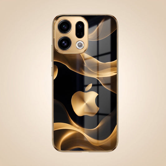 Oppo Find X9 5G Luxury Wave Gold Electroplated Glass Phone Back Case