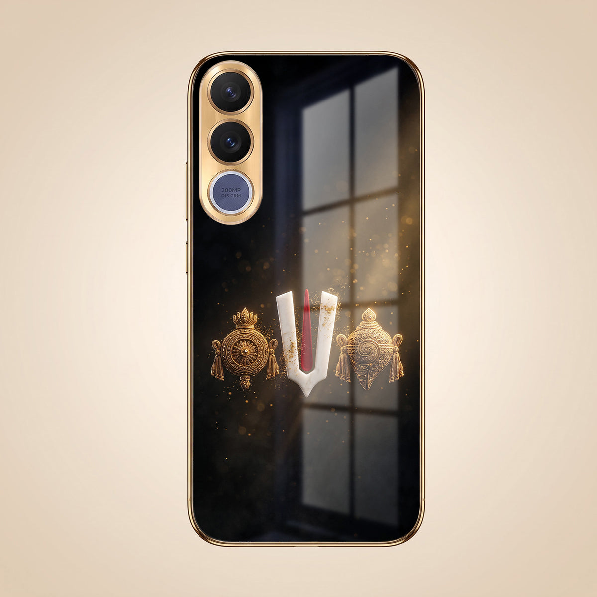 Vivo V70 Fe Royal Heritage Edition Gold Electroplated Glass Phone Back Case