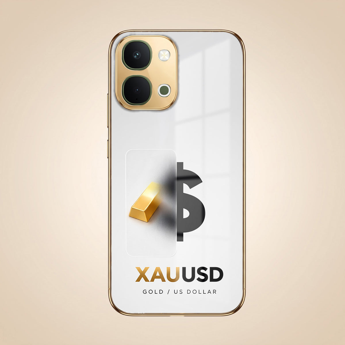 Vivo T5X 5G Luxury XAU/USD Gold Electroplated Glass Phone Back Case