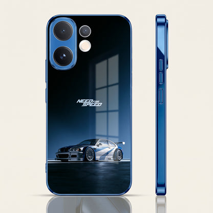 Vivo V60 5G Need For Speed Blue Electroplated Glass Phone Back Case