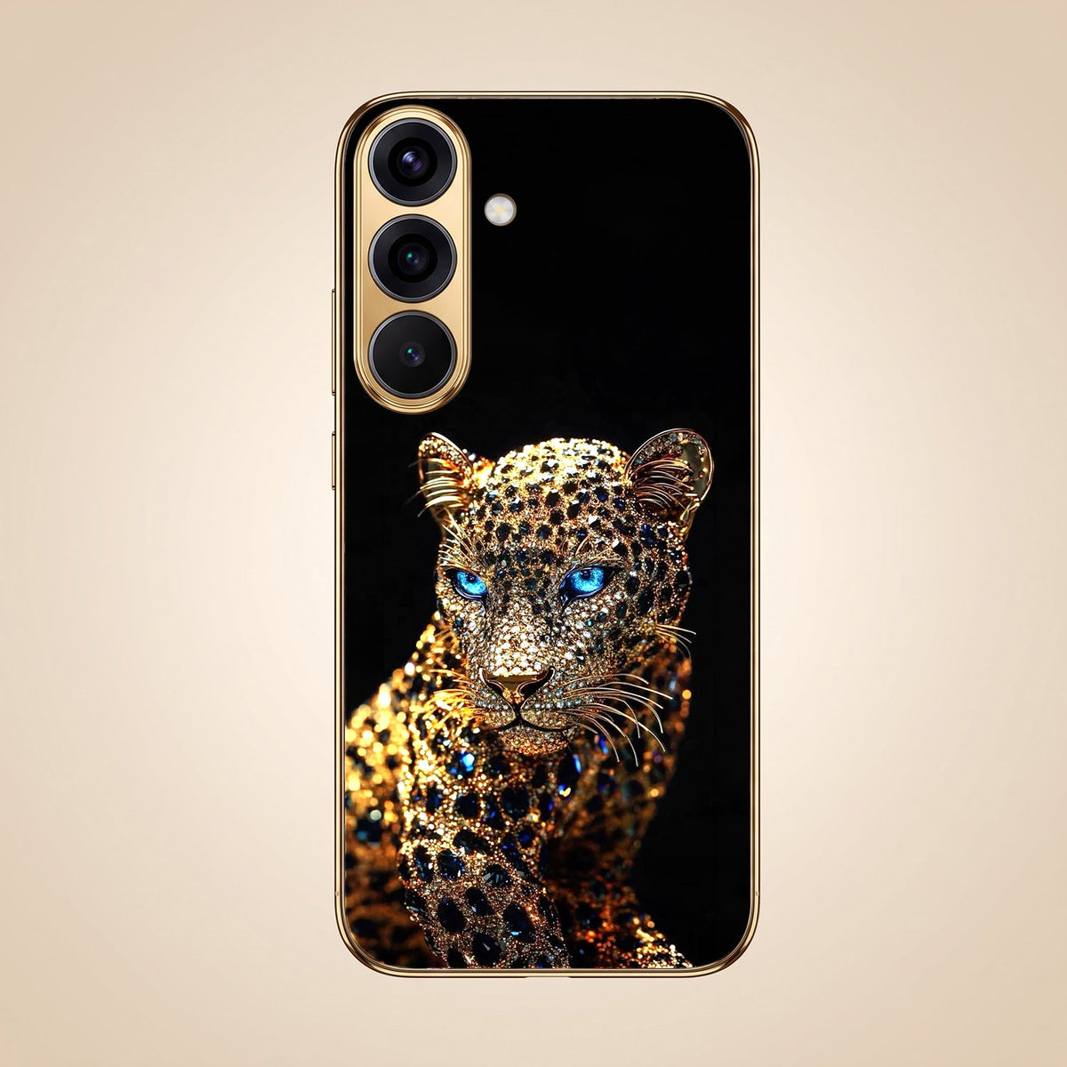 Samsung Galaxy A36 5G Panther Gold Electroplated Glass Phone Back Case