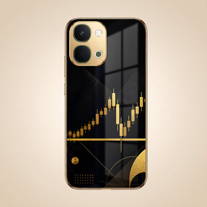 Vivo T5X 5G Trading Candles Gold Electroplated Glass Phone Back Case