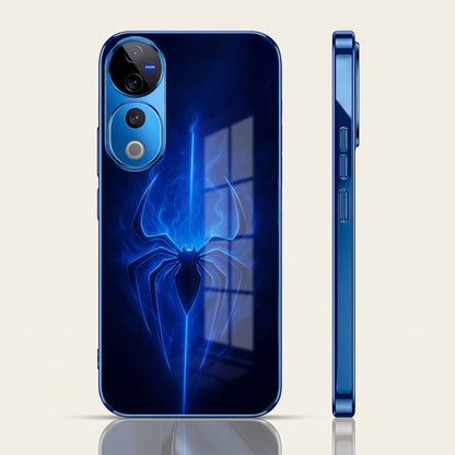 Vivo V40 Pro 5G Neon Spider Blue Electroplated Glass Phone Back Case