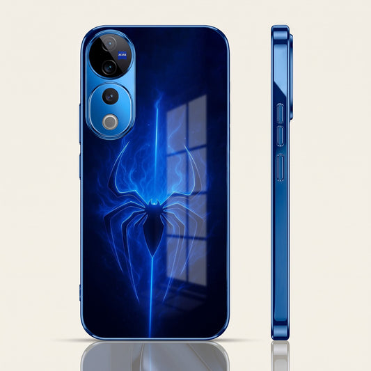 Vivo V40 Pro 5G Neon Spider Blue Electroplated Glass Phone Back Case