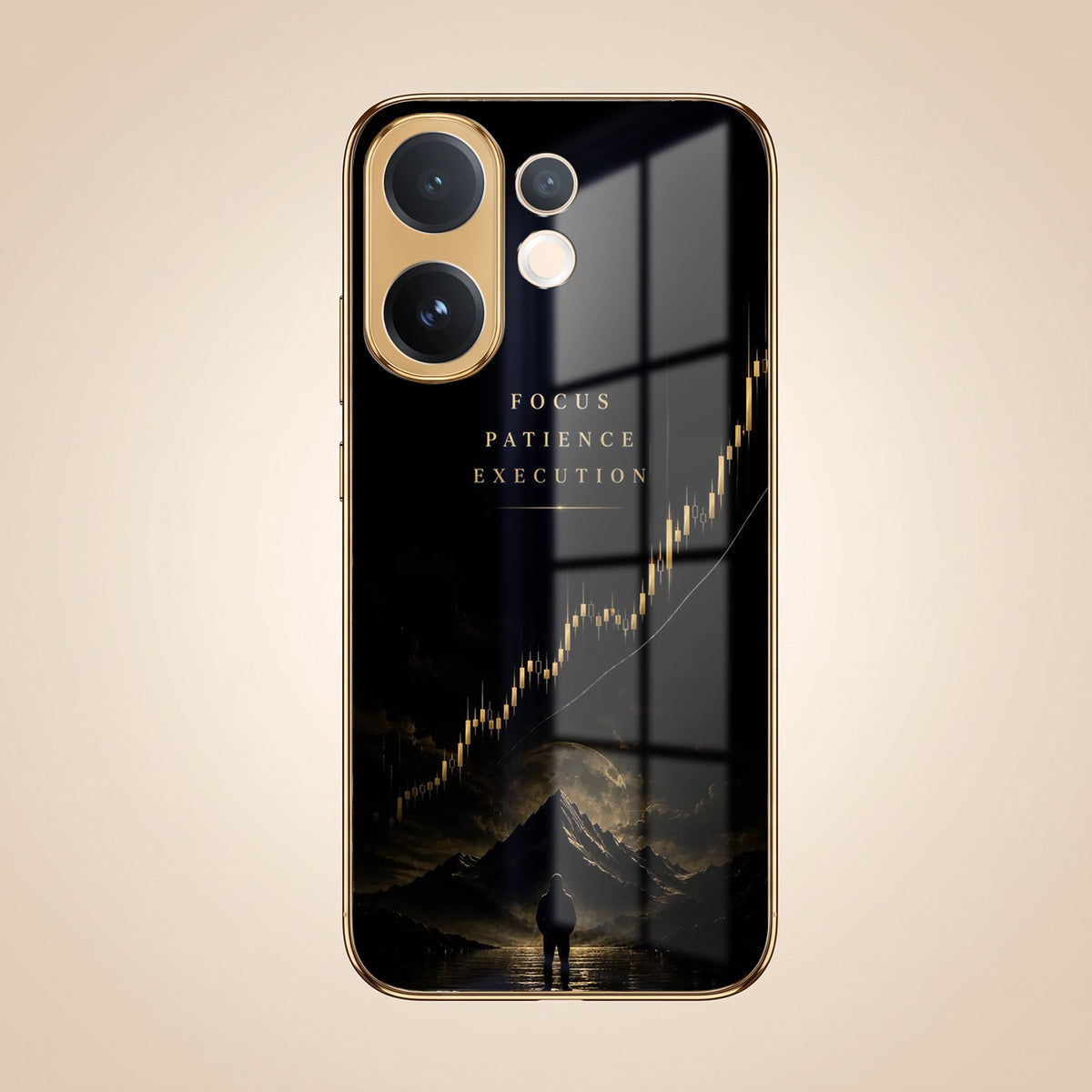 Vivo V60 5G Focus Gold Electroplated Glass Phone Back Case