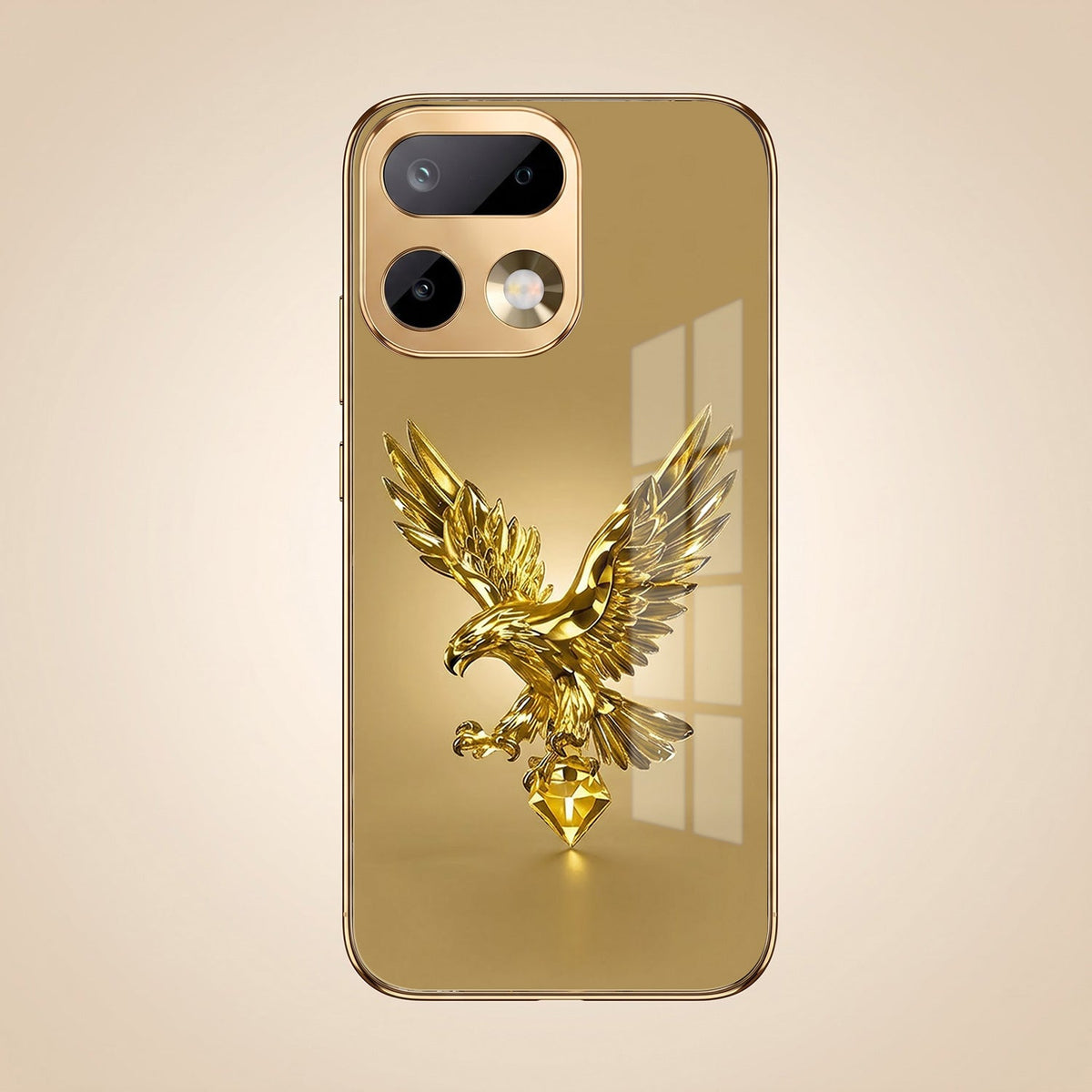 Realme 16 Pro+ 5G Golden Eagle Gold Electroplated Glass Phone Back Case