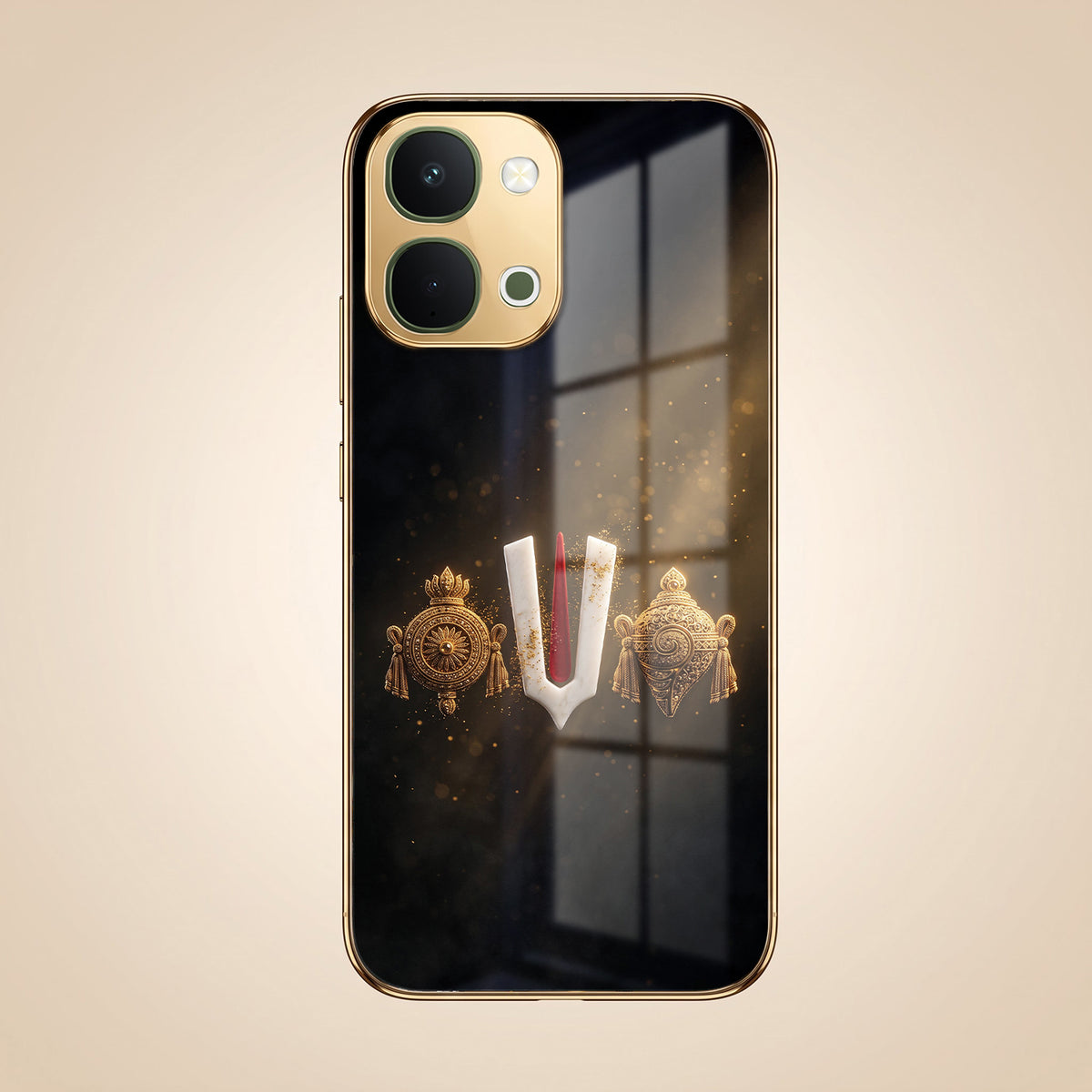Vivo T5x 5G Royal Heritage Edition Gold Electroplated Glass Phone Back Case