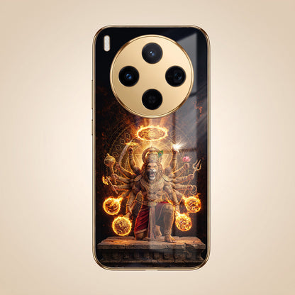 Vivo X300 5G Lord Narasimha Gold Electroplated Glass Phone Back Case