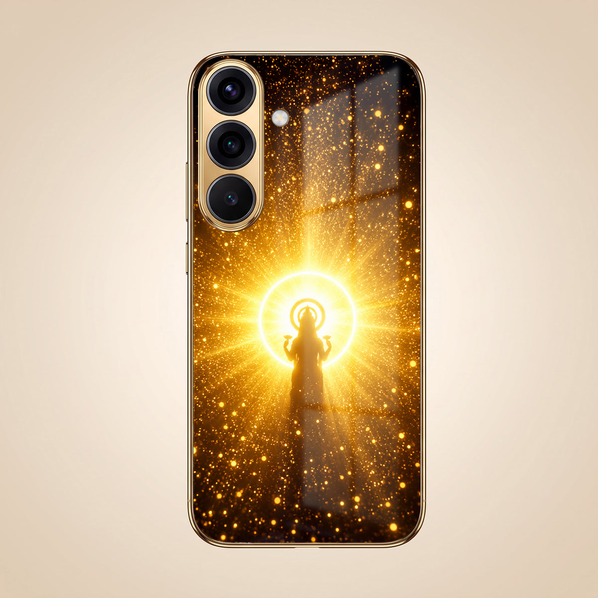 Samsung Galaxy A36 5G Lakshmi Sacred Gold Electroplated Glass Phone Back Case