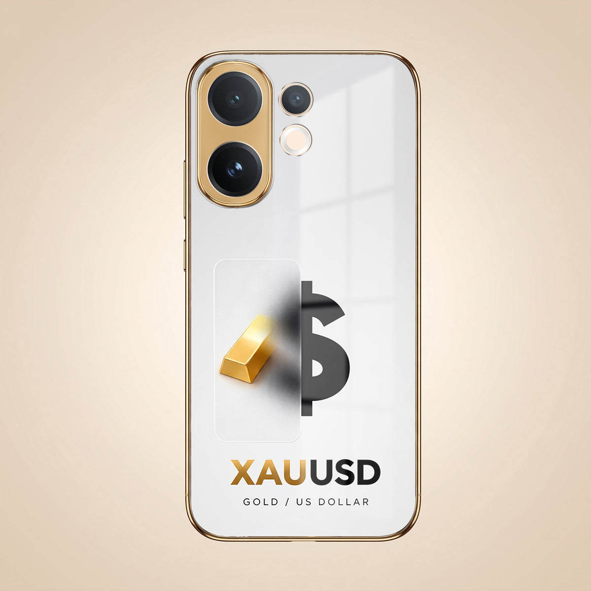 Vivo V60 5G Luxury XAU/USD Gold Electroplated Glass Phone Back Case