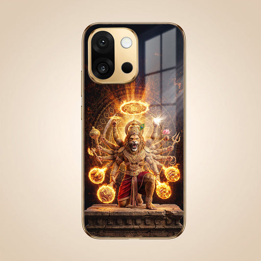 OnePlus 13s 5G Lord Narasimha Gold Electroplated Glass Phone Back Case