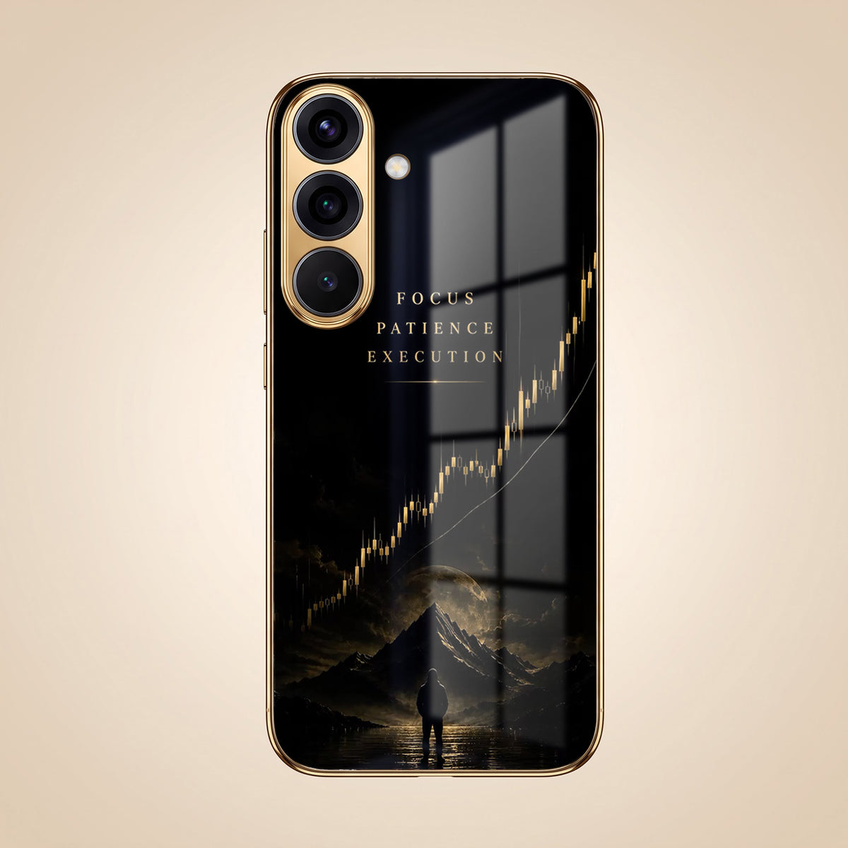 Samsung Galaxy A56 5G Trading Candles Gold Electroplated Glass Phone Back Case