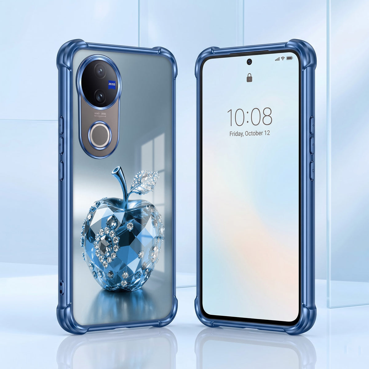 Vivo V50 5G Blue Apple Airbags Printed Back Case