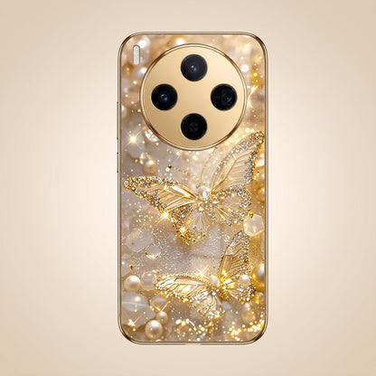 Vivo X300 5G Golden Butterfly Gold Electroplated Glass Phone Back Case